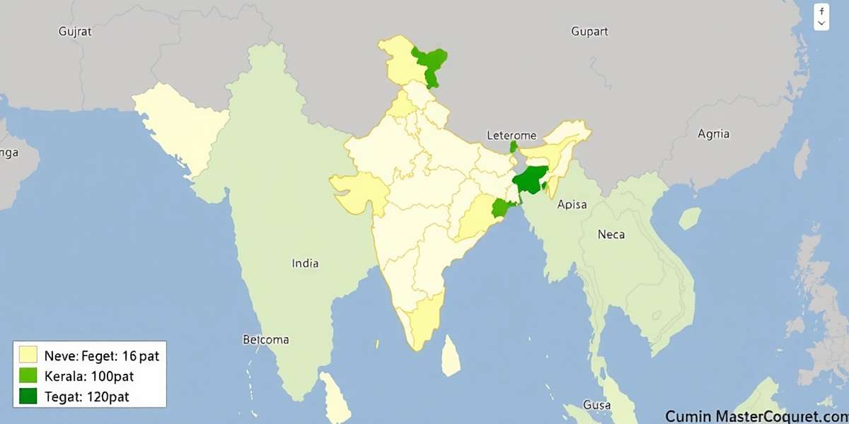Cumin Master Conquest India Download Distribution Cumin Master Conquest download distribution map across India showing highest concentration in Kerala and Gujarat